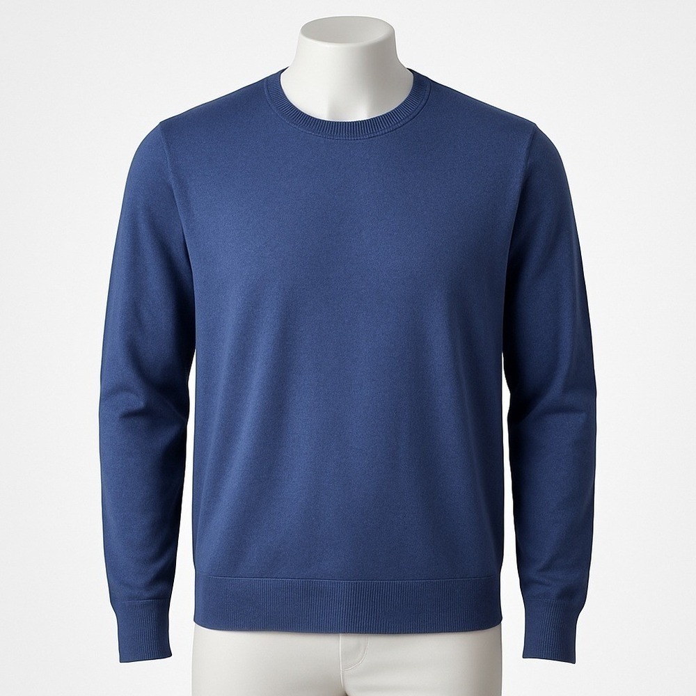 Banana‎ Republic Mens Silk Cashmere Crewneck Sweater Size XL Blue Luxury Preppy